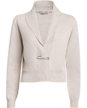 Johnstons of Elgin Cashmere Crathie Cardigan - White