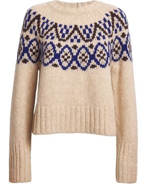 ME+EM Alpaca Wool-Cotton Fair Isle Jumper - Natural