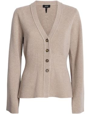 ME+EM Wool-Cashmere Contour Cardigan - Brown