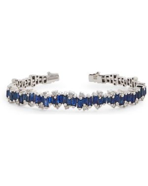 Suzanne Kalan Diamond And Sapphire And Shimmer Audrey Bangle - White