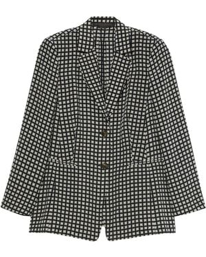 Marina Rinaldi Silk Single-Breasted Blazer - Grey