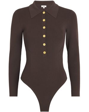 L'Agence Knitted Elisabetta Bodysuit - Brown