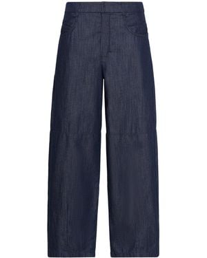 Max Mara Cropped Barrel Jeans - Blue