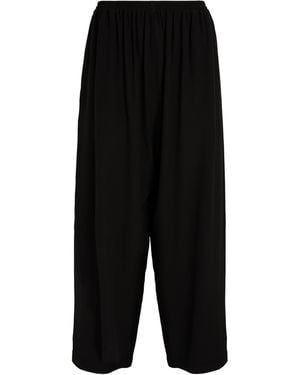 Eskandar Silk Japanese Trousers - Black