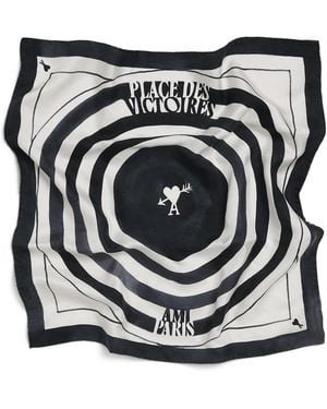 Ami Paris Silk Place Des Victoires Scarf - Black