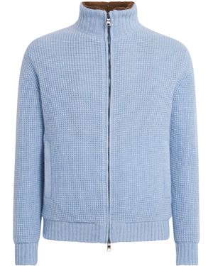 FIORONI CASHMERE Cashmere-Mink Bomber Jacket - Blue