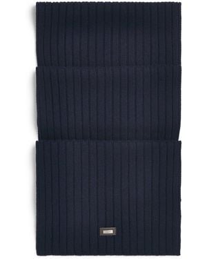 Herno Cashmere Rib-Knit Scarf - Blue