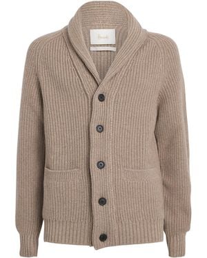 Harrods Cashmere Shawl-Collar Cardigan - Brown