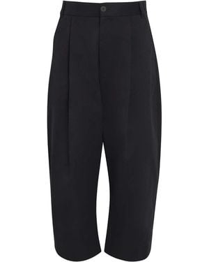 Studio Nicholson Cotton Pleated Sorte Pants - Black