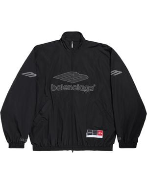 Balenciaga Cotton-Blend 3B Logo Oversized Jacket - Black