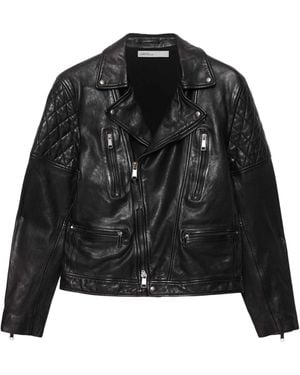 AllSaints Reed Leather Biker Jacket - Black