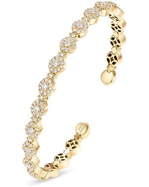 David Morris And Diamond Triolette Oval Bangle - Metallic