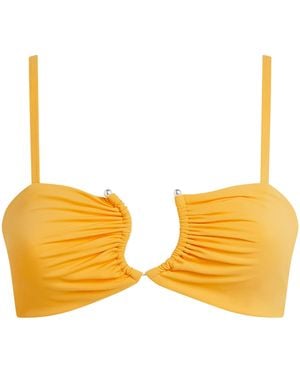 Christopher Esber Crescent Bandeau Bikini Top - Yellow