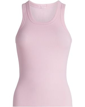 Skims Cotton Ribbed Tank Top - Pink