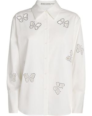 Alice + Olivia Embellished Finely Shirt - White