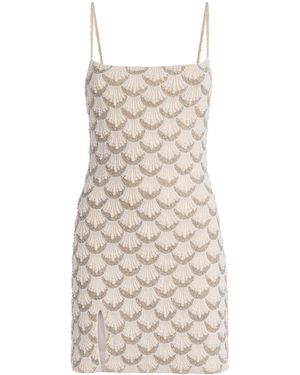 STAUD Embellished Las Palmas Mini Dress - Natural