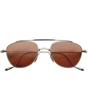 Jacques Marie Mage Titanium Flynn Aviator Sunglasses - Brown