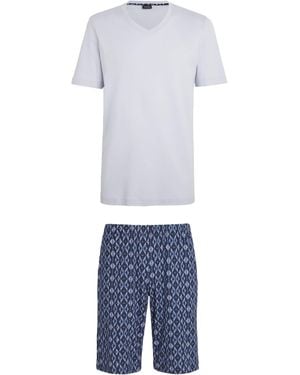 Hanro Cotton Night & Day Gem Pyjama Set - Blue