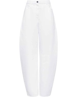 Alaïa Round Wide-Leg Jeans - White