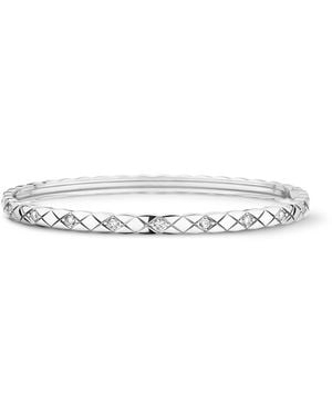 CHANEL And Diamond Coco Crush Bangle - White