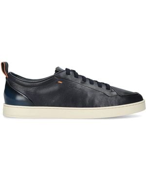 Santoni Leather Montecarlo Trainers - Blue