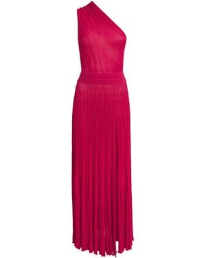 Valentino Knitted One-Shoulder Maxi Dress - Pink