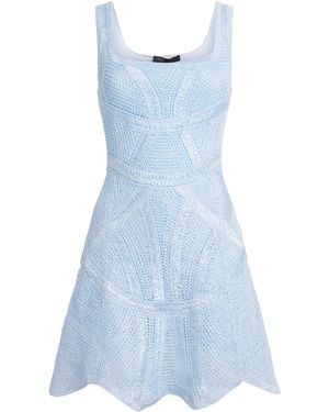 Maje Crochet Mini Dress - Blue