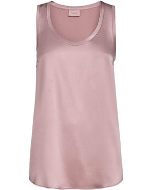 Brunello Cucinelli Stretch-Silk Sleeveless Top - Pink