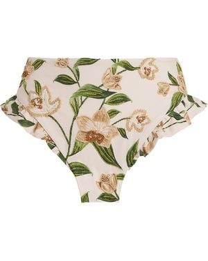 Agua Bendita Ruffle Kiwi Bikini Bottoms - White
