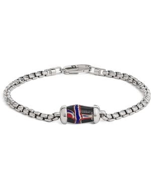 Tateossian Sterling French Cross Chain Bracelet - Black