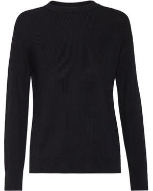 Brunello Cucinelli Cotton Monili-Trim Jumper - Black