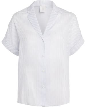 Eleventy Cotton-Silk Striped Shirt - White