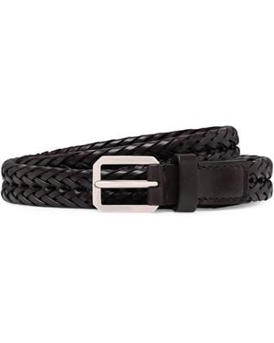 Tom Ford Calf Leather Woven Belt - Black