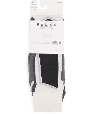 FALKE Virgin Wool-Blend Sk2 Skiing Knee-High Socks - White