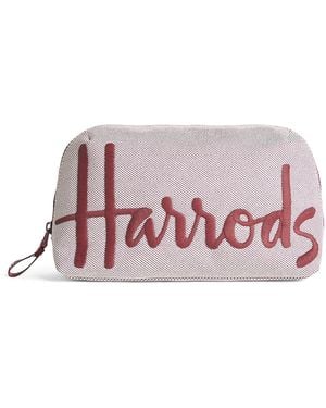 Harrods Large Logo Cosmetic Bag - Pink