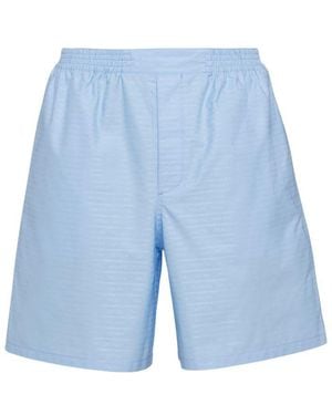 Prada Cotton Poplin Shorts - Blue