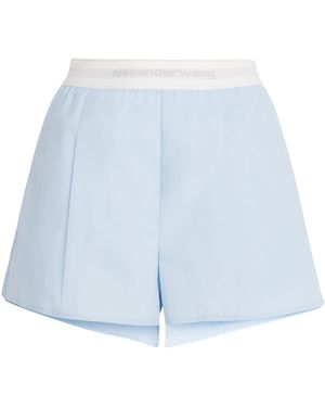 Alexander Wang Cotton Logo Shorts - Blue