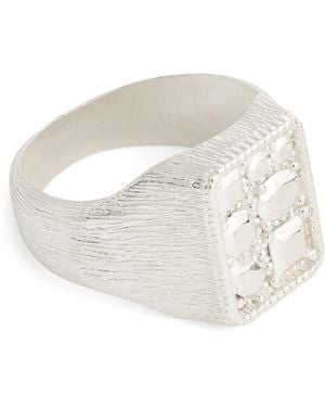 Bleue Burnham Sterling Cottage Garden Signet Ring - White