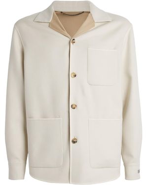 Canali Wool-Blend Outerwear Jacket - White