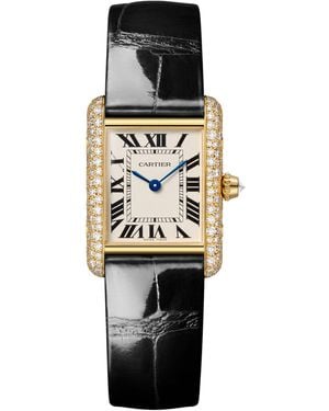 Cartier And Diamond Tank Louis Watch - Black