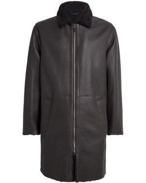 Pal Zileri Lamb Shearling Long Coat - Gray