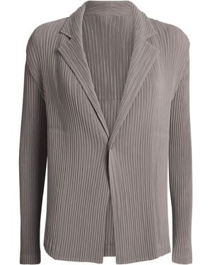 Issey Miyake Hatching Pleats Blazer - Grey