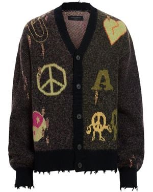 AllSaints Distressed Emotive Cardigan - Black