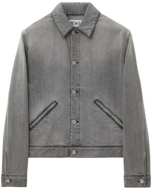 Loewe Denim Graphic Print Jacket - Grey