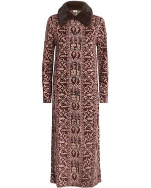 RIXO London Jacoba Tapestry Coat - Red