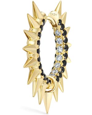 Maria Tash And Diamond Pavé Metal Mohawk Hoop Earring - Metallic