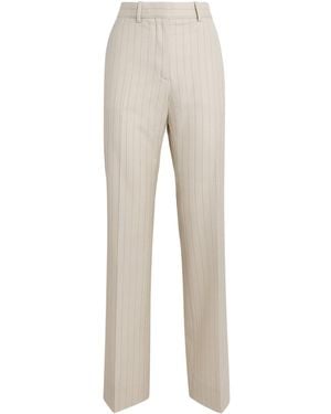 Acne Studios Wool Pinstripe Straight Pants - Natural