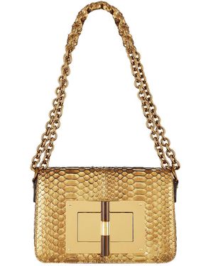 Tom Ford Large Python Natalia Chain Shoulder Bag - Metallic