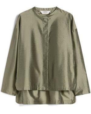 Max Mara Satin Oversized Shirt - Green