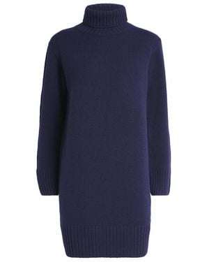 Harrods Cashmere Rollneck Mini Dress - Blue